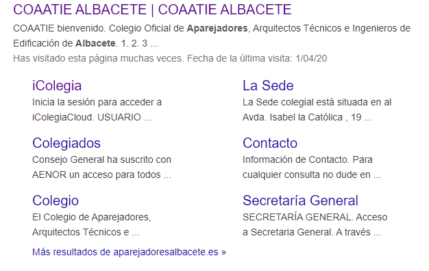 Buscador Google desplegar varias entradas